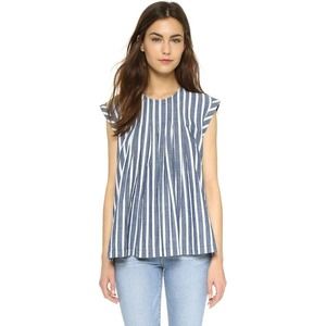 Madewell | Striped Chambray Swing Top | Large